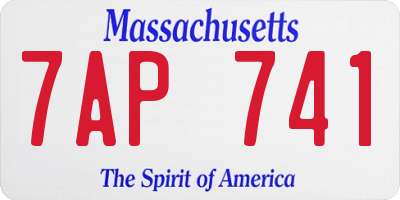 MA license plate 7AP741