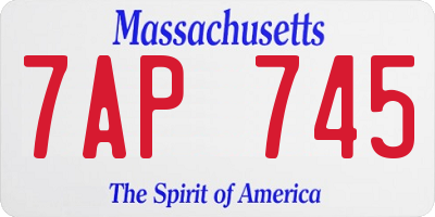 MA license plate 7AP745
