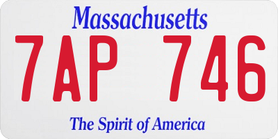 MA license plate 7AP746