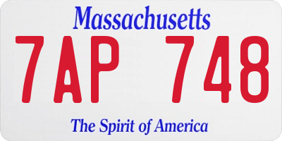 MA license plate 7AP748