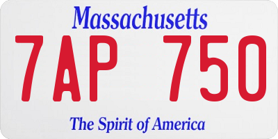 MA license plate 7AP750