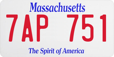 MA license plate 7AP751