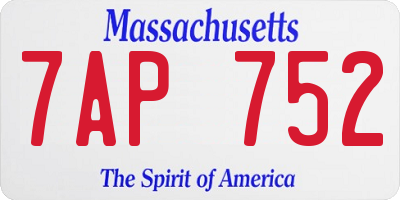 MA license plate 7AP752