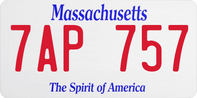 MA license plate 7AP757