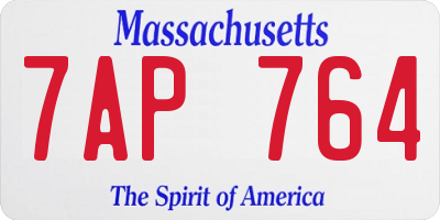 MA license plate 7AP764