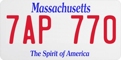 MA license plate 7AP770