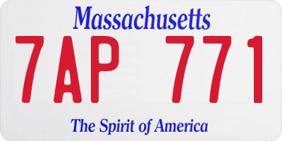 MA license plate 7AP771