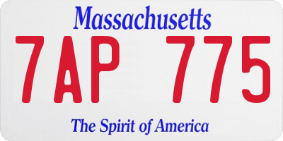 MA license plate 7AP775
