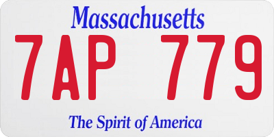 MA license plate 7AP779