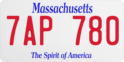 MA license plate 7AP780