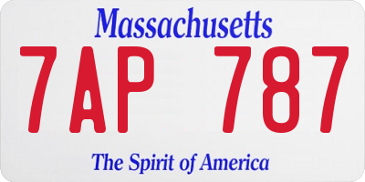 MA license plate 7AP787