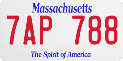 MA license plate 7AP788
