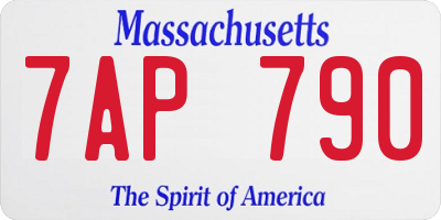 MA license plate 7AP790