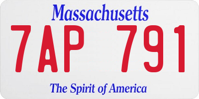MA license plate 7AP791