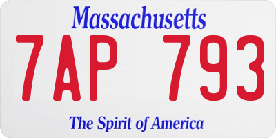 MA license plate 7AP793