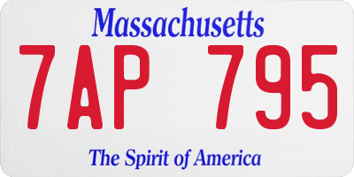 MA license plate 7AP795