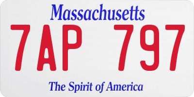 MA license plate 7AP797