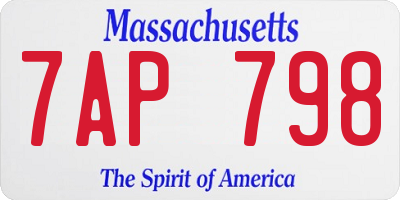 MA license plate 7AP798