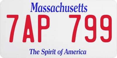 MA license plate 7AP799