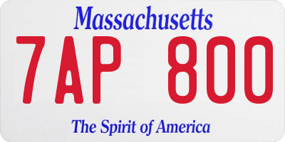 MA license plate 7AP800