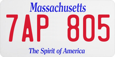 MA license plate 7AP805