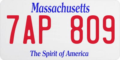 MA license plate 7AP809