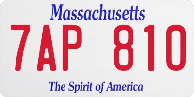 MA license plate 7AP810