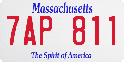 MA license plate 7AP811