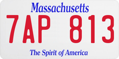 MA license plate 7AP813