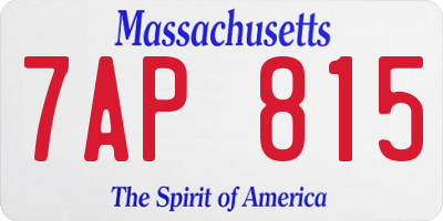 MA license plate 7AP815