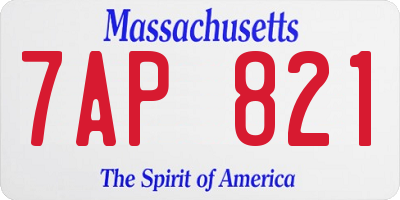 MA license plate 7AP821