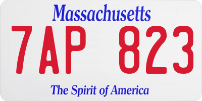 MA license plate 7AP823