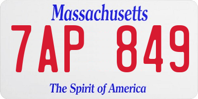 MA license plate 7AP849