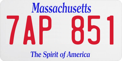 MA license plate 7AP851