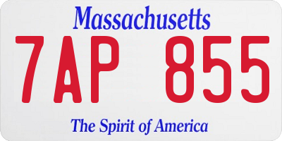 MA license plate 7AP855