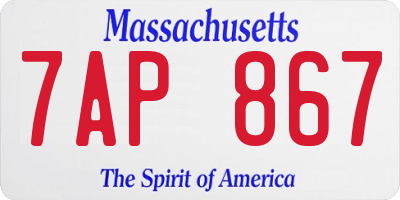 MA license plate 7AP867