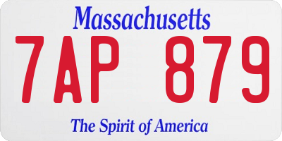 MA license plate 7AP879