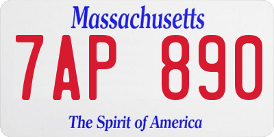 MA license plate 7AP890