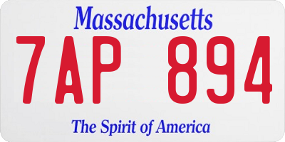 MA license plate 7AP894