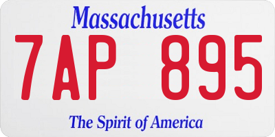 MA license plate 7AP895
