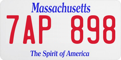MA license plate 7AP898