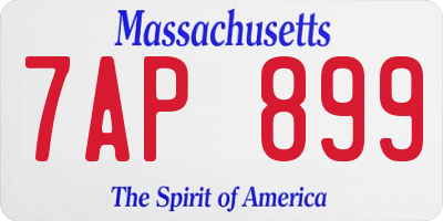 MA license plate 7AP899