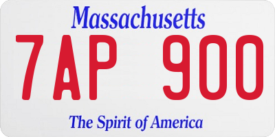 MA license plate 7AP900