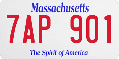MA license plate 7AP901