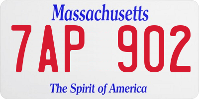 MA license plate 7AP902