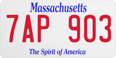 MA license plate 7AP903