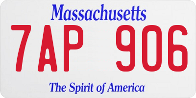 MA license plate 7AP906