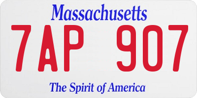 MA license plate 7AP907