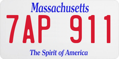 MA license plate 7AP911