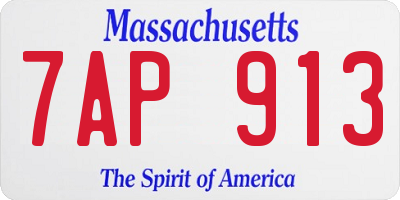 MA license plate 7AP913